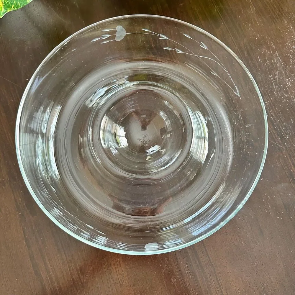 Vintage Princess House Chip & Dip Crystal Bowl Mid Century Casual Party
